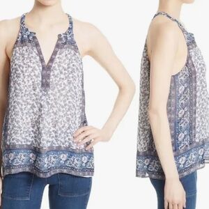 NWT Joie Emrys Tank Top in Porcelain, Flowy, Floral, Blue White, XS, Retail 218